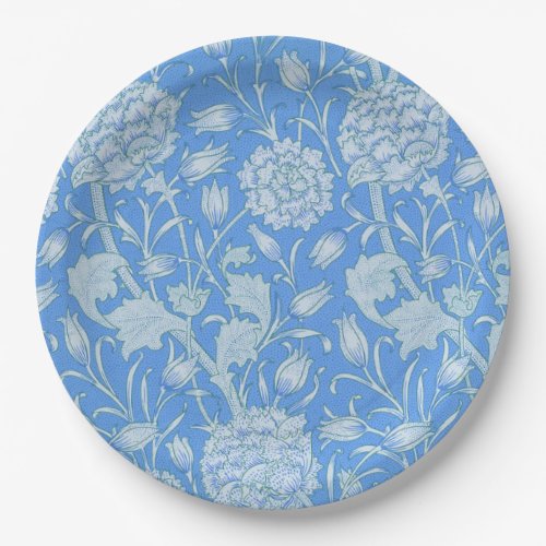 William Morris _ Wild Tulips _ Blue Floral Pattern Paper Plates