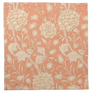 William Morris - Wild Tulips - Floral Peach Cloth Napkin