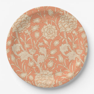William Morris - Wild Tulips - Floral Peach Paper Plates