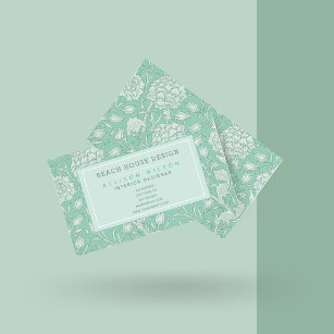 William Morris - Wild Tulips - Green Floral Business Card