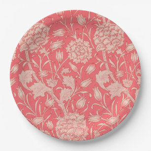 William Morris - Wild Tulips - Pink Floral Pattern Paper Plates