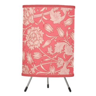 William Morris - Wild Tulips - Pink Floral Pattern Tripod Lamp