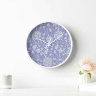 William Morris - Wild Tulips Purple Floral Clock