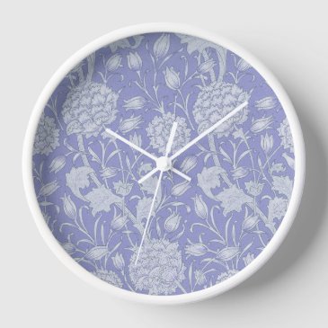 William Morris - Wild Tulips Purple Floral Clock