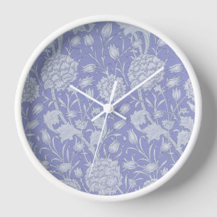William Morris - Wild Tulips Purple Floral Clock