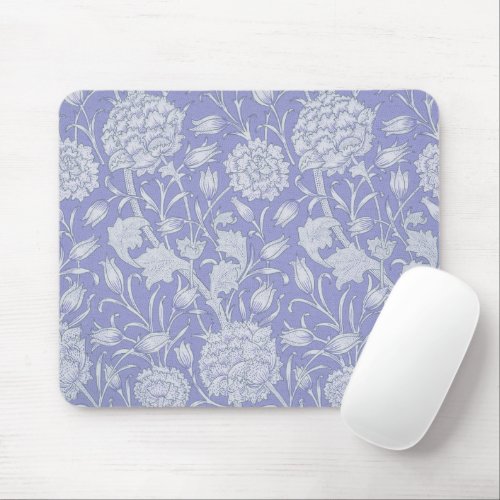 William Morris Wild Tulips  Purple Floral Pattern Mouse Pad