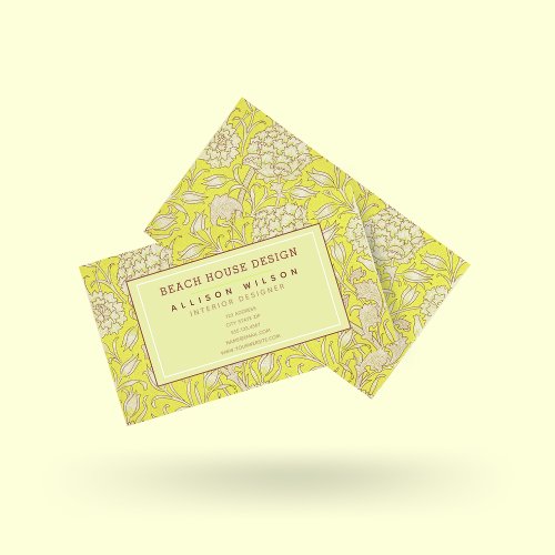 William Morris _ Wild Tulips _ Yellow Floral Business Card