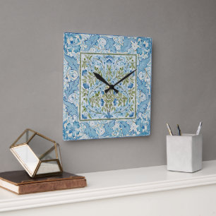 William Morris & Wilhelmina Style Prints Square Wall Clock