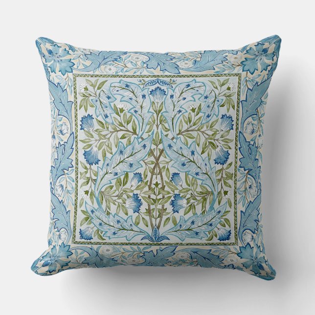 William Morris & Wilhelmina Style Prints Throw Pillow (Front)