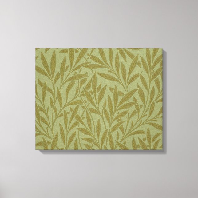 William Morris Willow Antique Green Leaf Vine Art Canvas Print (Front)