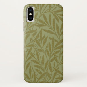 William Morris Willow Antique Green Leaf Vine Art iPhone X Case