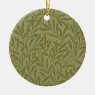 William Morris Willow Antique Green Leaf Vine Art Ceramic Ornament