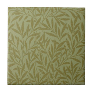 William Morris Willow Antique Green Leaf Vine Art Ceramic Tile