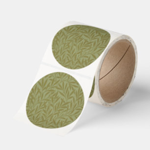 William Morris Willow Antique Green Leaf Vine Art Classic Round Sticker