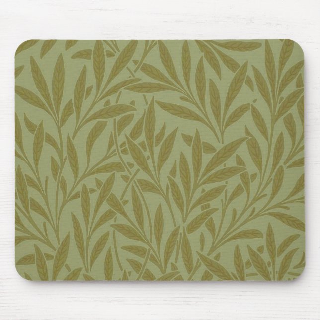 William Morris Willow Antique Green Leaf Vine Art Mouse Pad (Front)