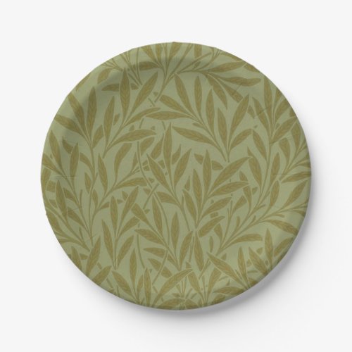 William Morris Willow Antique Green Leaf Vine Art Paper Plates