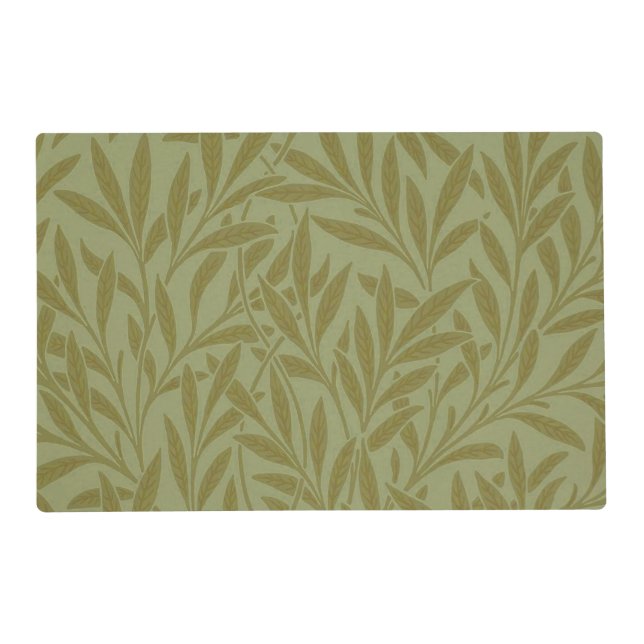 William Morris Willow Antique Green Leaf Vine Art Placemat (Front)