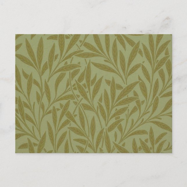 William Morris Willow Antique Green Leaf Vine Art Postcard (Front)