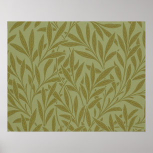 William Morris Willow Antique Green Leaf Vine Art Poster