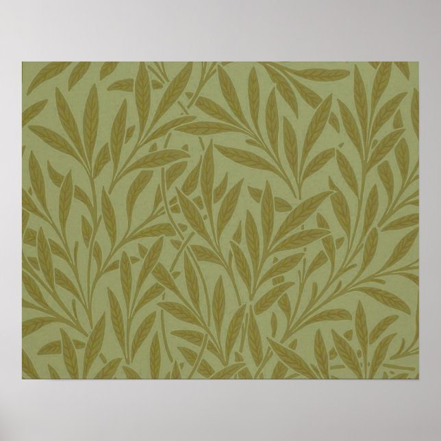 William Morris Willow Antique Green Leaf Vine Art Poster (Front)