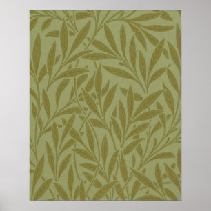 William Morris Willow Antique Green Leaf Vine Art Poster