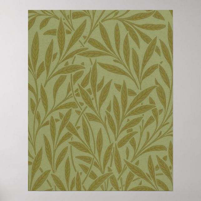 William Morris Willow Antique Green Leaf Vine Art Poster (Front)
