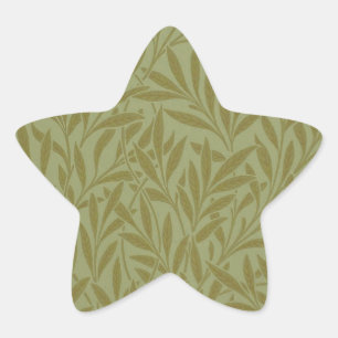 William Morris Willow Antique Green Leaf Vine Art Star Sticker
