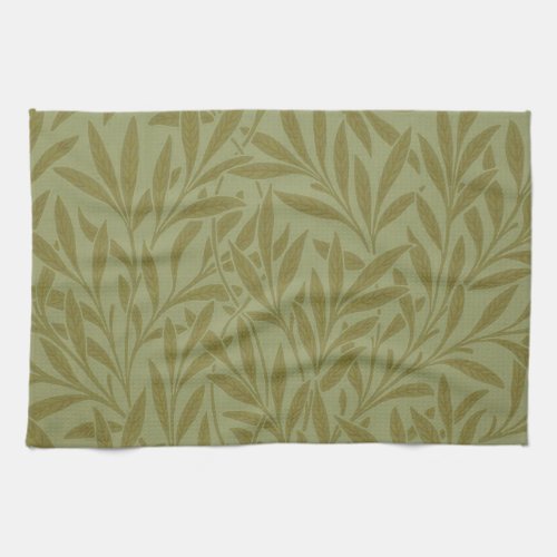 William Morris Willow Antique Green Leaf Vine Art Towel