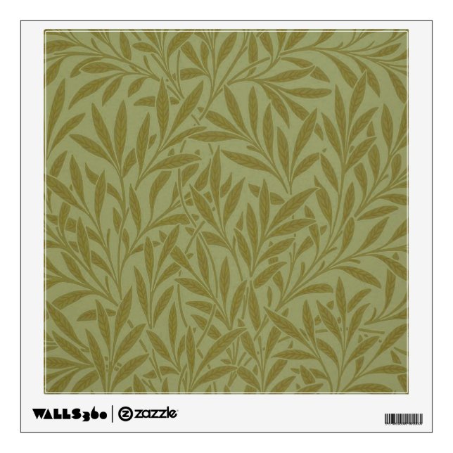William Morris Willow Antique Green Leaf Vine Art Wall Decal (Front)