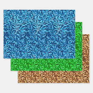 William Morris Willow, Blue, Green & Brown Wrapping Paper Sheets