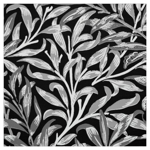 William Morris Willow Bough, Black, White & Gray Fabric