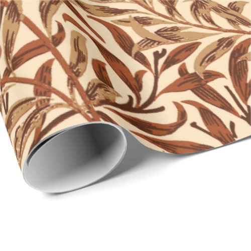 William Morris Willow Bough Brown and Beige Wrapping Paper