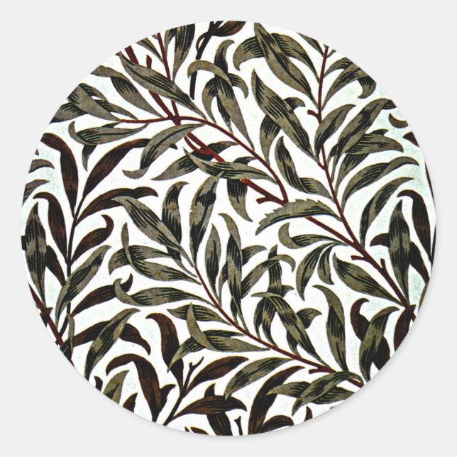 William Morris - Willow Bough, Classic Round Sticker (Front)