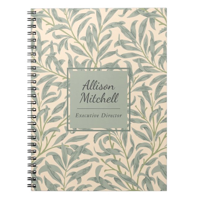 William Morris Willow Bough Elegant Botanical Notebook (Front)