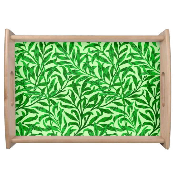 William Morris Willow Bough, Emerald Green Serving Tray Zazzle