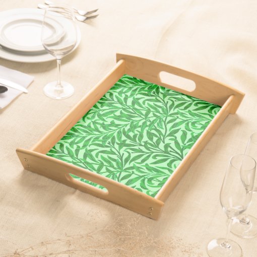 William Morris Willow Bough, Emerald Green Serving Tray Zazzle