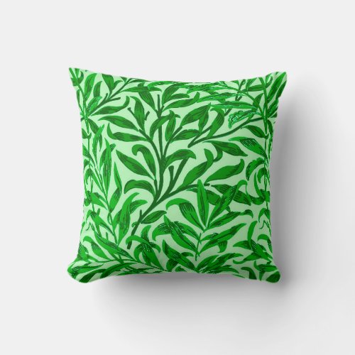 William Morris Willow Bough Emerald Green Throw Pillow