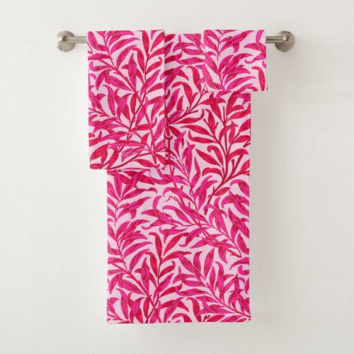 William Morris Willow Bough Fuchsia Pink Bath Towel Set