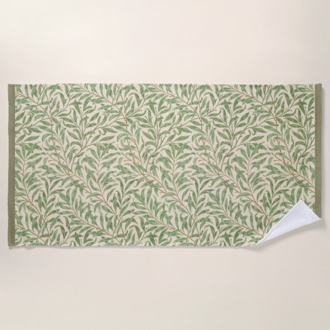 William Morris Willow Bough Garden Flower Classic Beach Towel (Front)