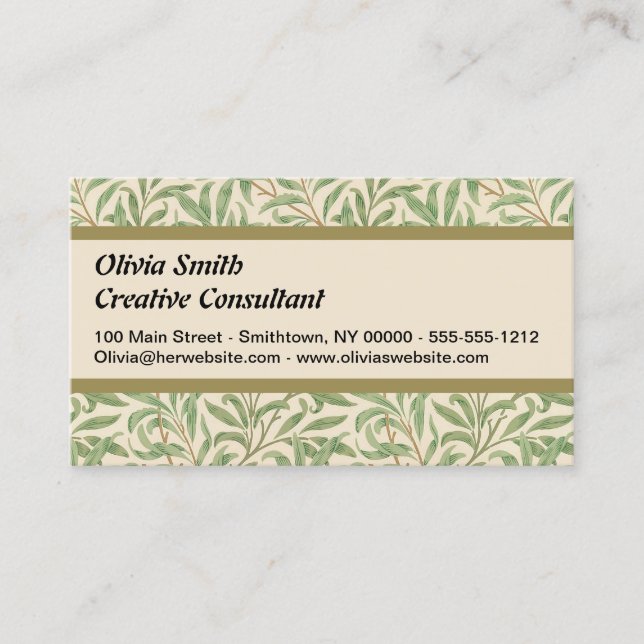 William Morris Willow Bough Garden Flower Classic Business Card (Front)