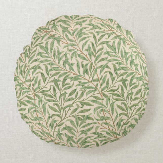 William Morris Willow Bough Garden Flower Classic Round Pillow (Front)
