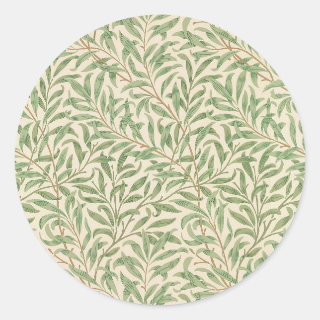 William Morris Willow Bough Garden Flower Classic Round Sticker (Front)