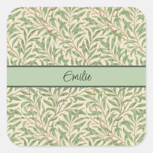 William Morris Willow Bough Garden Flower Classic Square Sticker