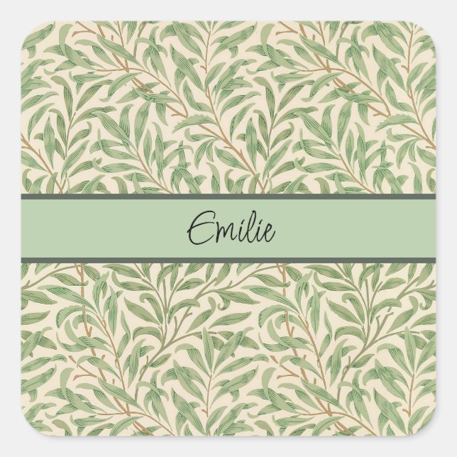William Morris Willow Bough Garden Flower Classic Square Sticker (Front)