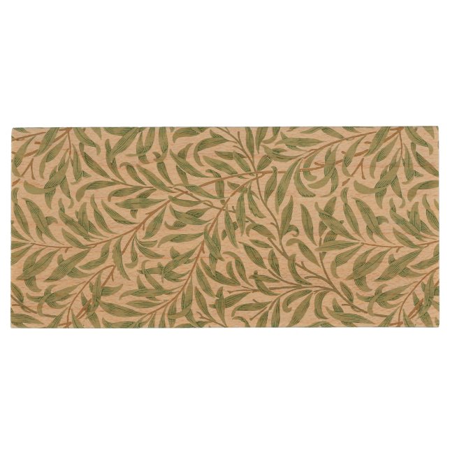William Morris Willow Bough Garden Flower Classic Wood Flash Drive (Back)