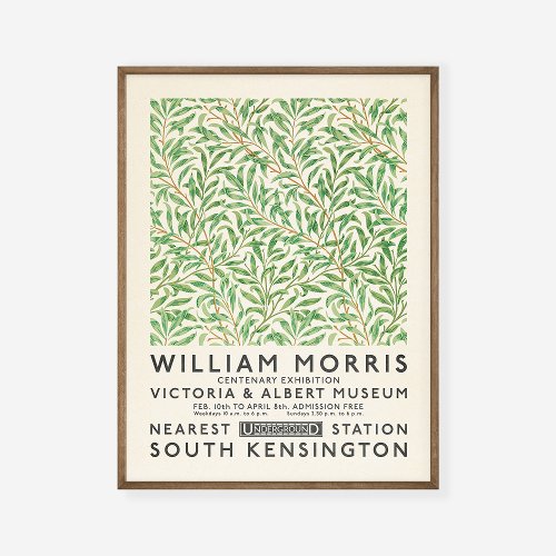 William Morris Willow Bough Green Art Exhibition Poster
