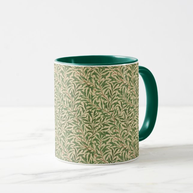 William Morris Willow Bough Green Willow Leaves Mug (Front Right)