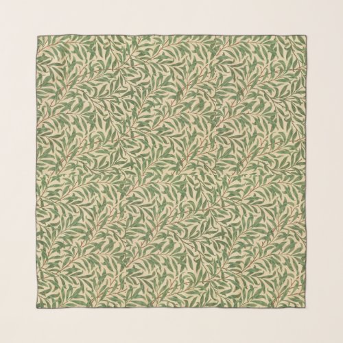 William Morris Willow Bough Green Willow Leaves Scarf