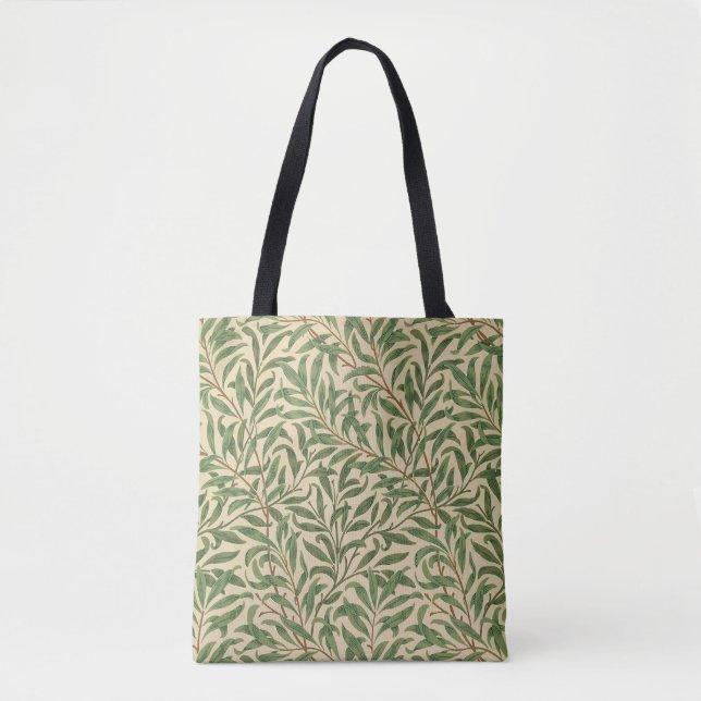 William Morris Willow Bough Green Willow Leaves Tote Bag (Front)