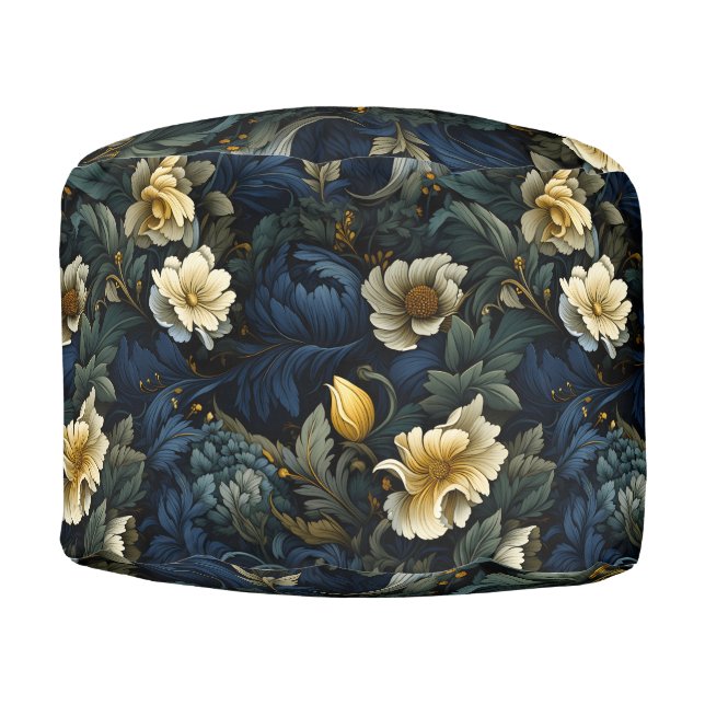 William Morris,Willow Bough,Intricate patterns,Nat Pouf (Front)